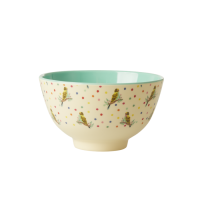 Budgie Print Small Melamine Bowl Rice DK